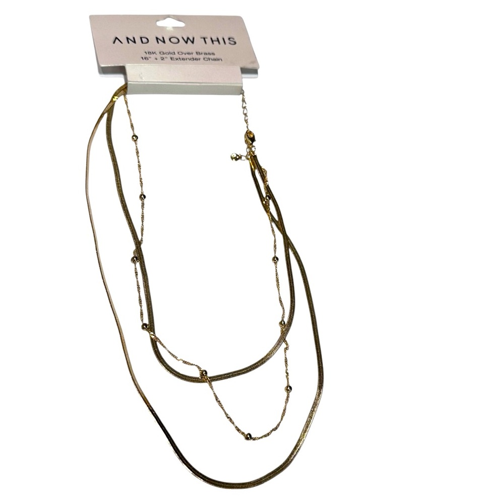 NWT And Now This 18k Gold Over Brass Layered Necklace